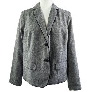 GAP NWT Wool Blend Baby Tweed Gray Button-Up Blazer Preppy Capsule